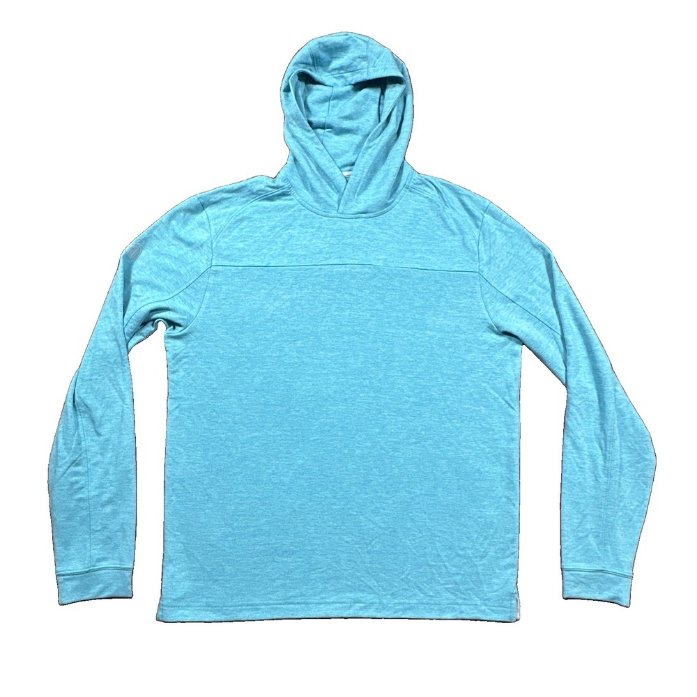 johnnie-O Performance Hoodie Mens Medium Blue Heather Stretch Soft Pullover